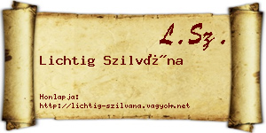 Lichtig Szilvána névjegykártya